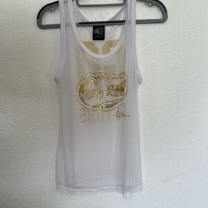 My U Apparel Gators University of Florida Mesh Tank Top White Gold Size Medium
